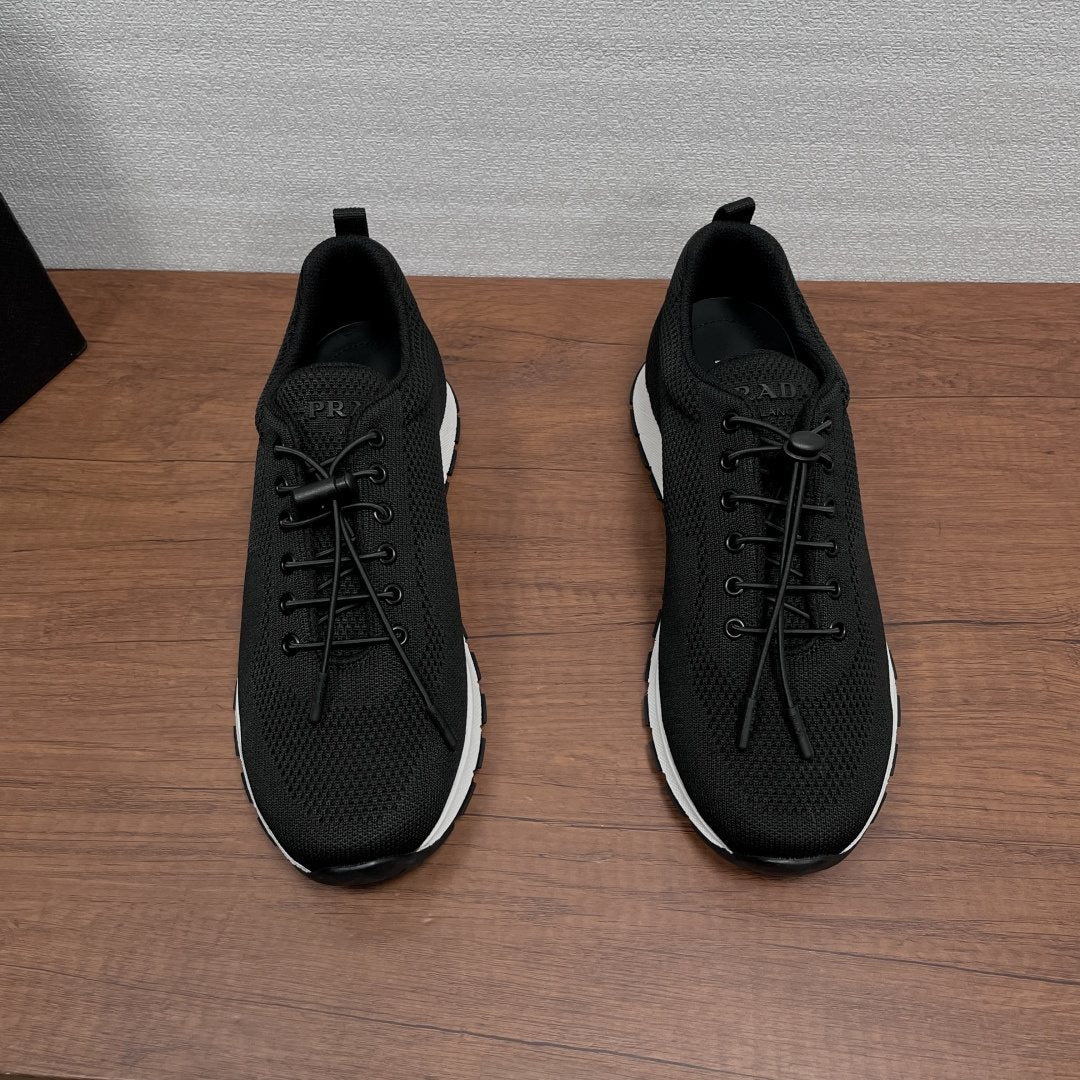 Prada Knit Lace-Up Sneakers — front