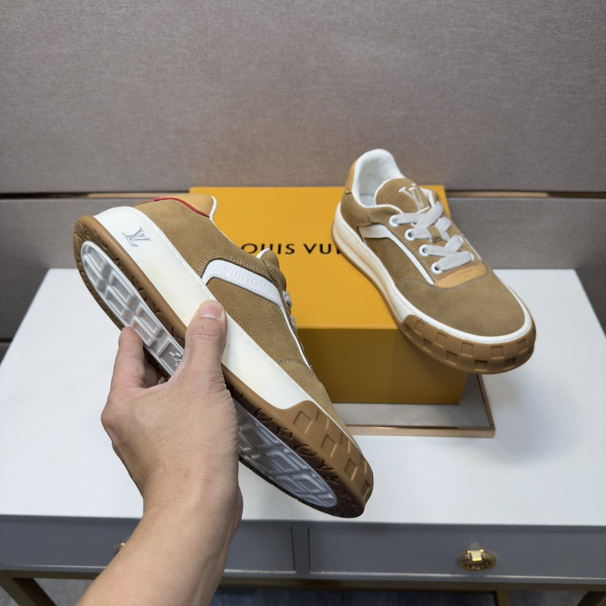 Louis Vuitton Paneled Low-Top Sneakers — model