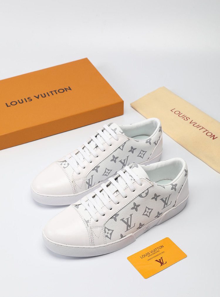 Louis Vuitton Black Monogram Panel Sneakers — front