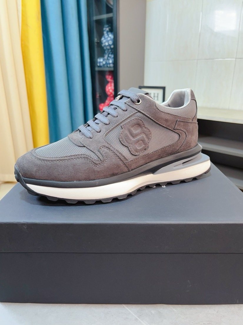 Hugo Boss Layered Low-Top Sneakers — side