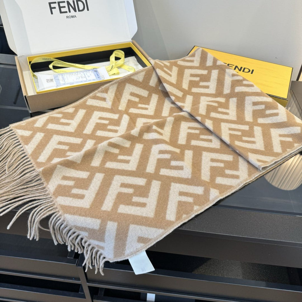 Fendi Geometric Fringed Scarf — front