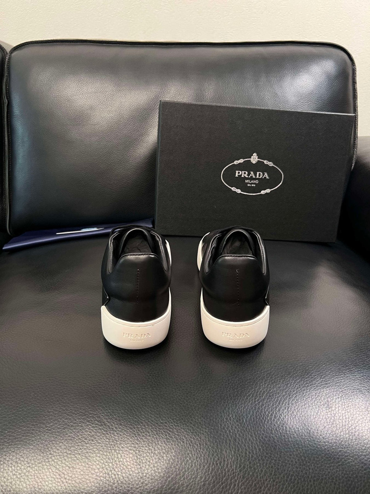 Prada Low-Top Leather Sneakers — back