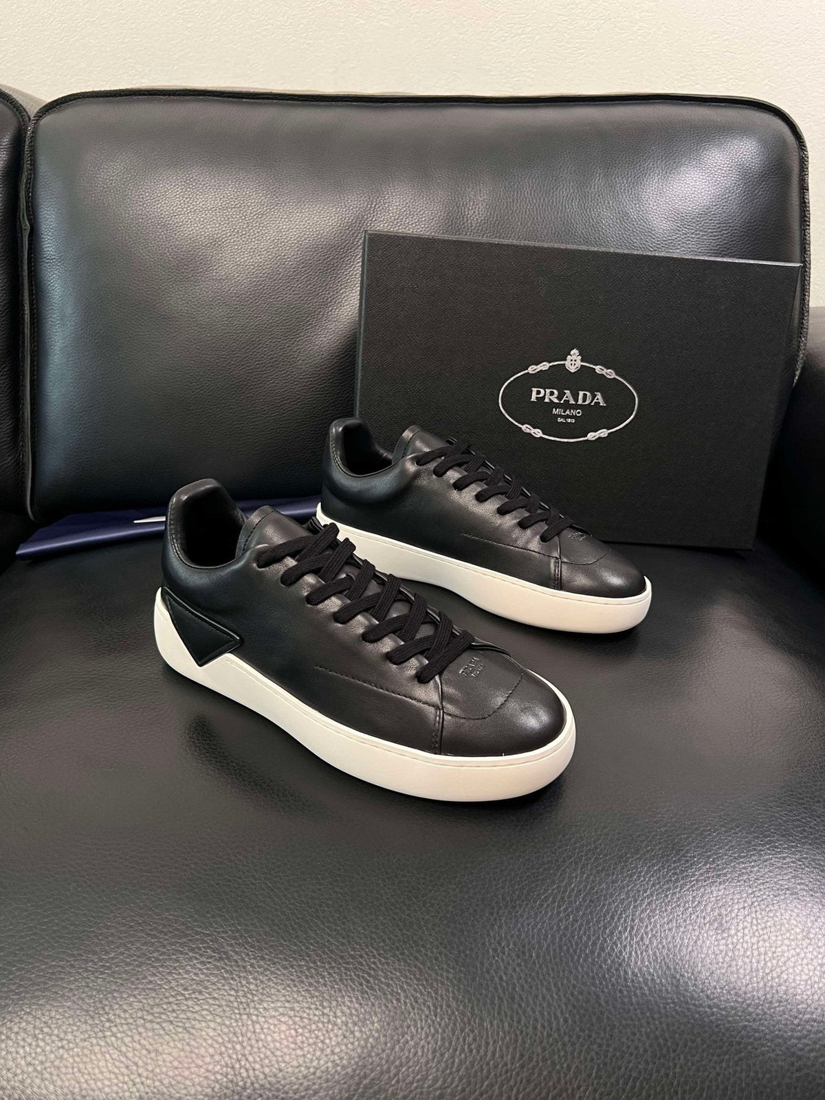 Prada Low-Top Leather Sneakers — front