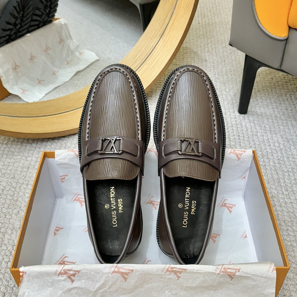 Louis Vuitton Textured Lug Sole Loafers — side