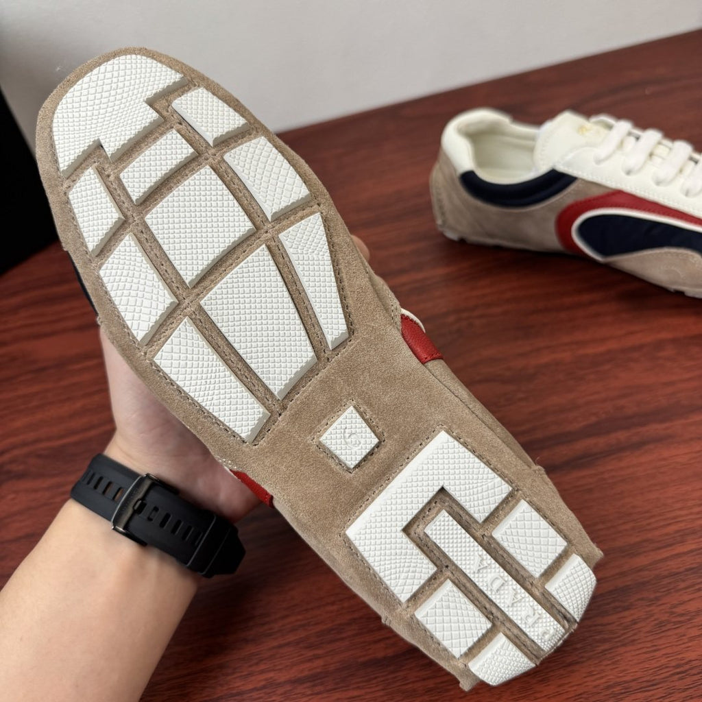 Prada Mesh Panel Low-Top Sneakers — detail