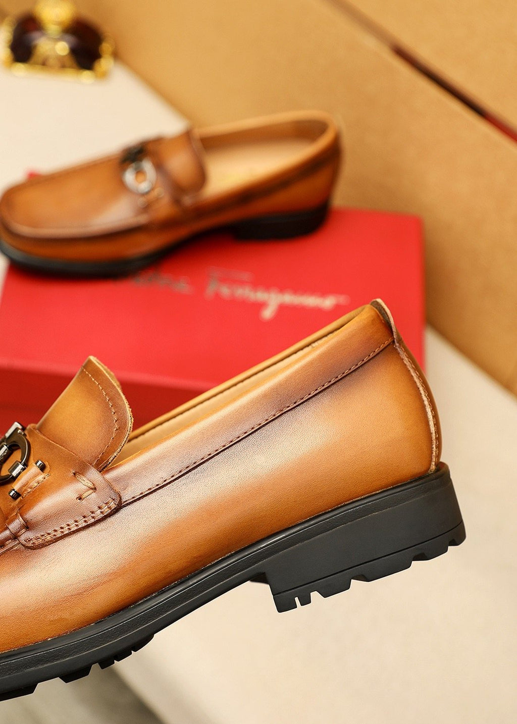 Ferragamo Leather Bit Loafers — detail