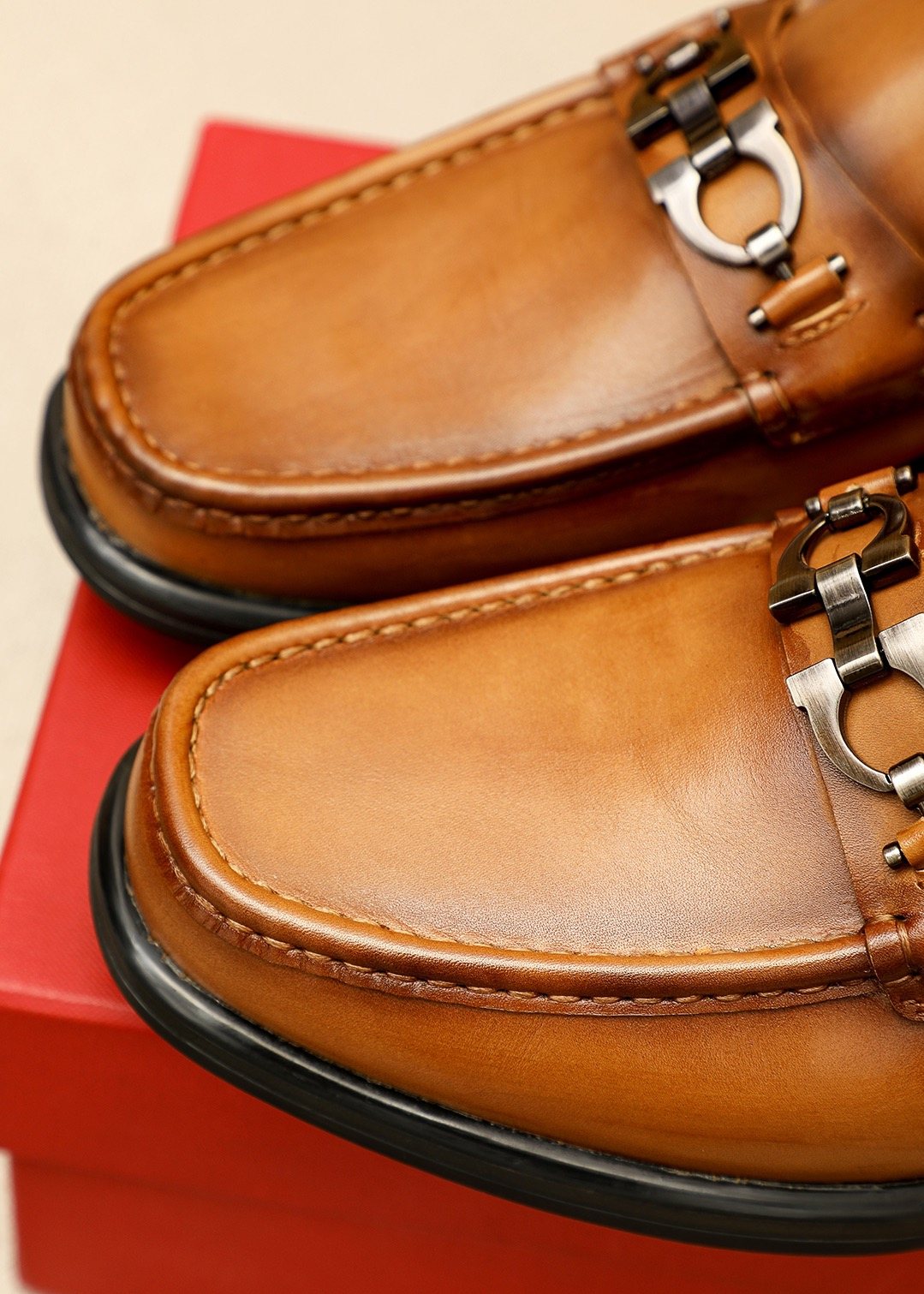 Ferragamo Leather Bit Loafers — detail