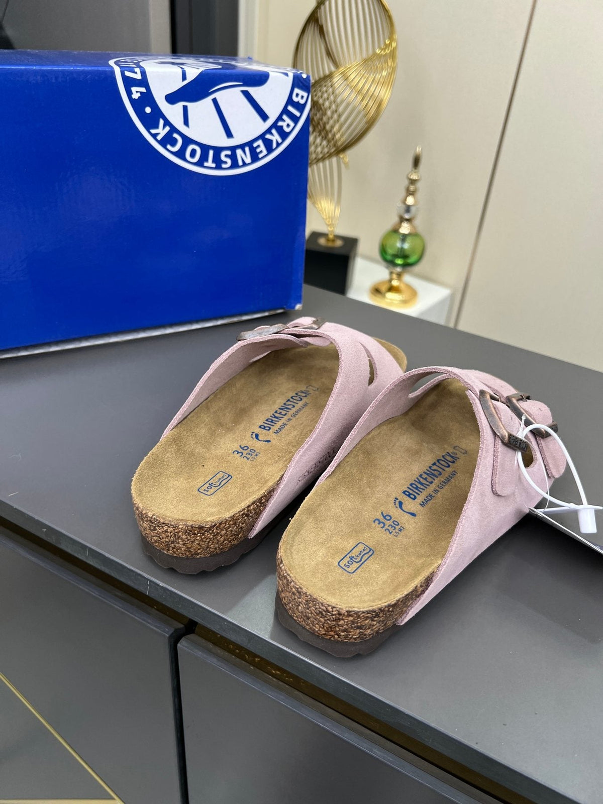 Birkenstock Two-Strap Buckle Slide Sandals — back