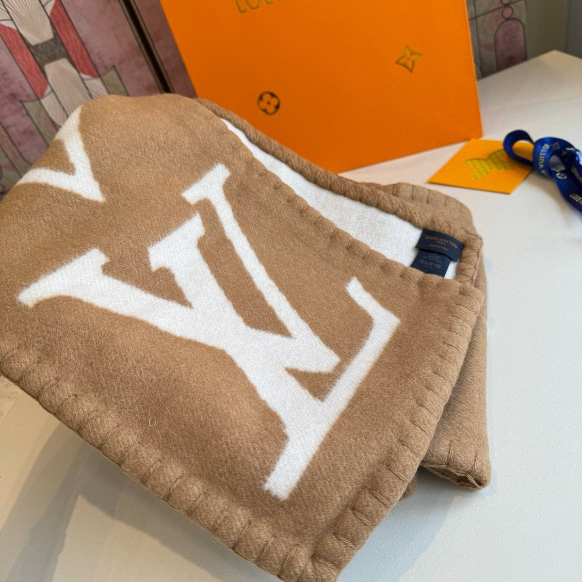 Louis Vuitton Oversized Monogram Fashion Scarf — detail
