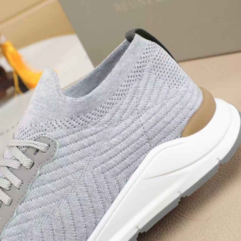 Brunello Cucinelli Men's Knit Sneakers — detail