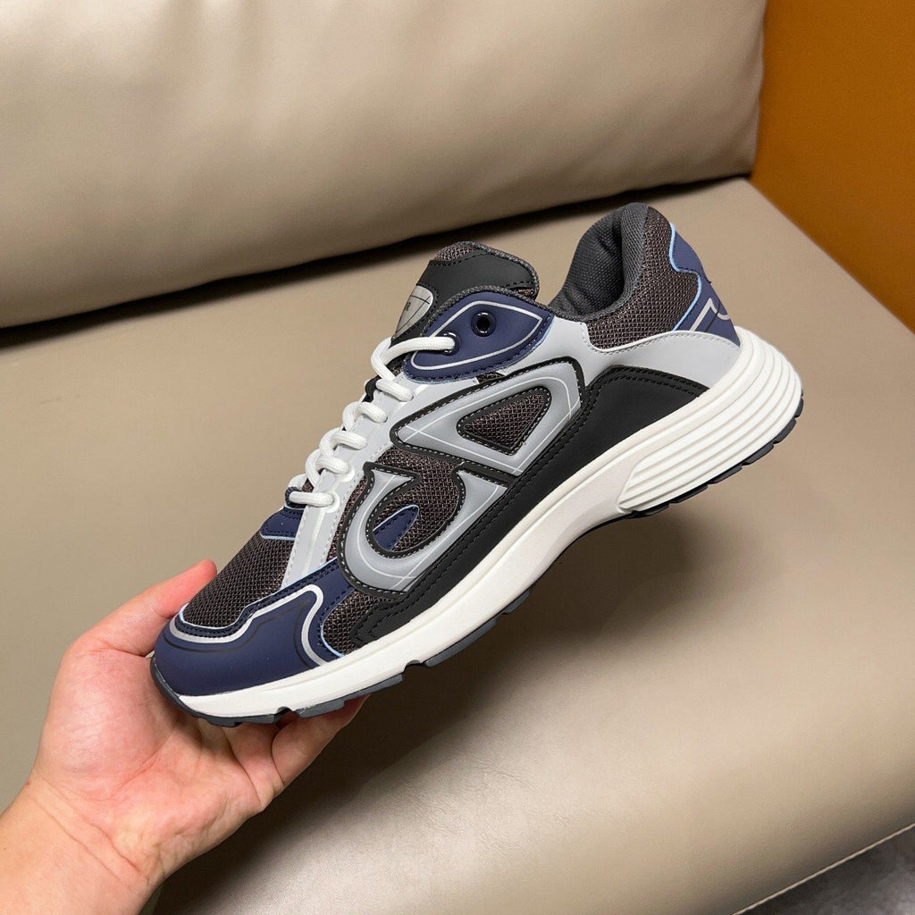 Dior Navy Blue and Charcoal Gray Sneakers — side