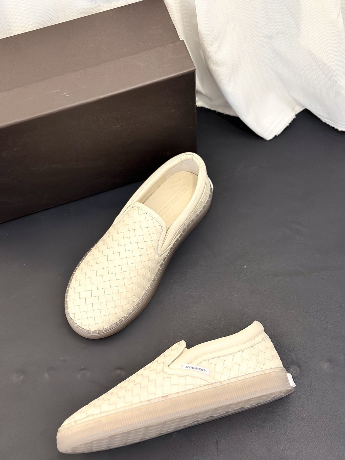 Bottega Veneta Woven Slip-On Sneakers — hero