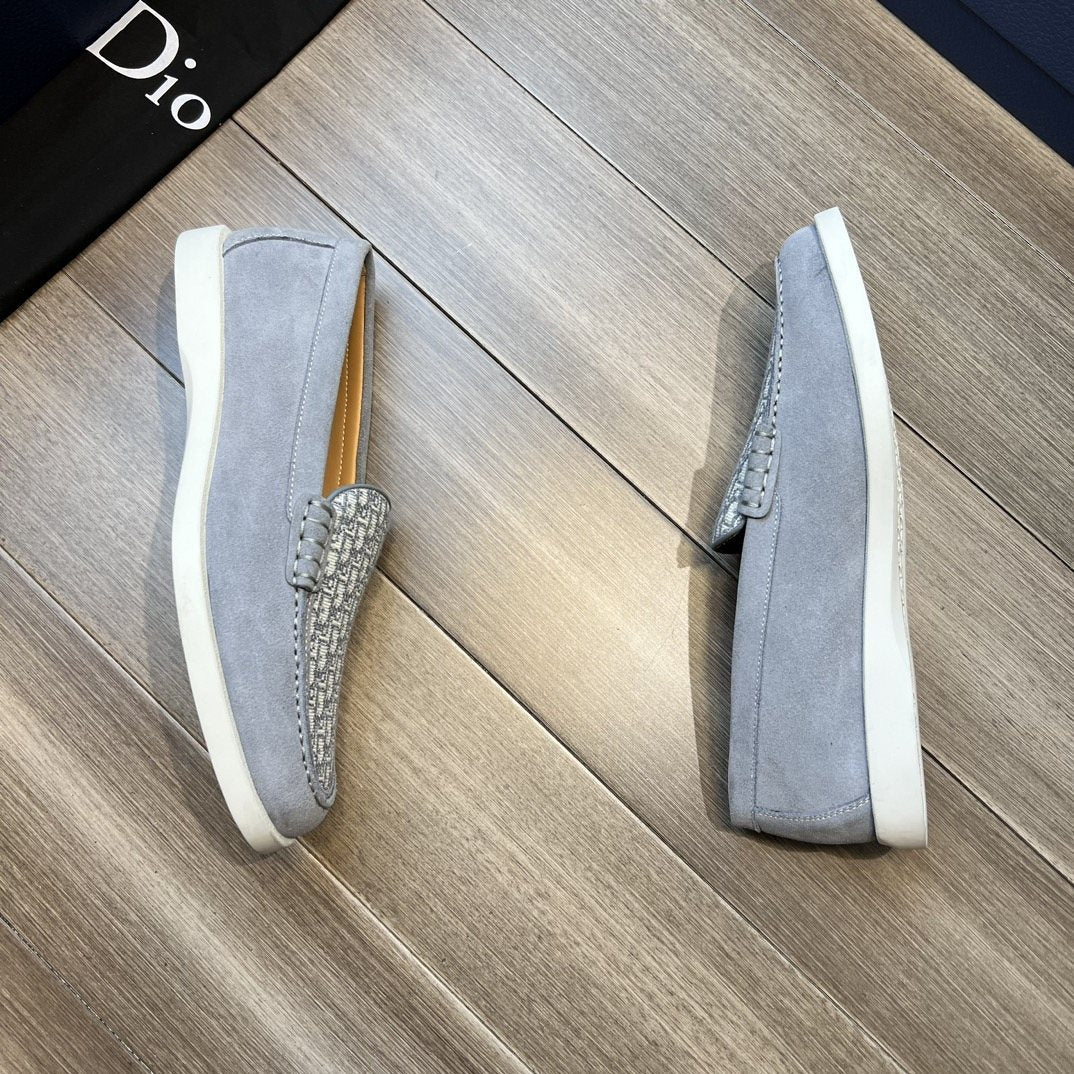 Dior Patterned Vamp Slip-On Shoes — model