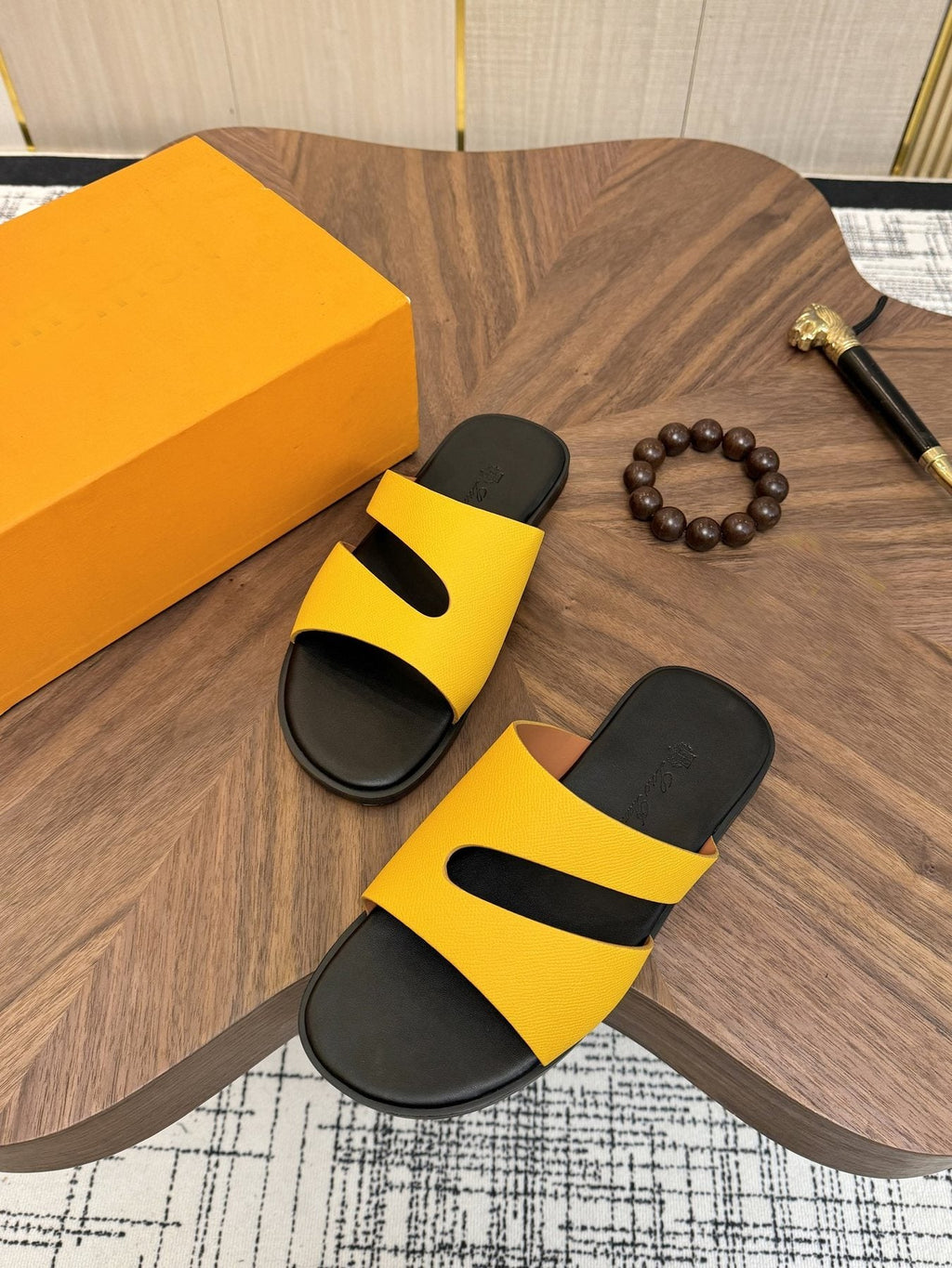 Loro Piana Cross-Strap Slide Sandals — side