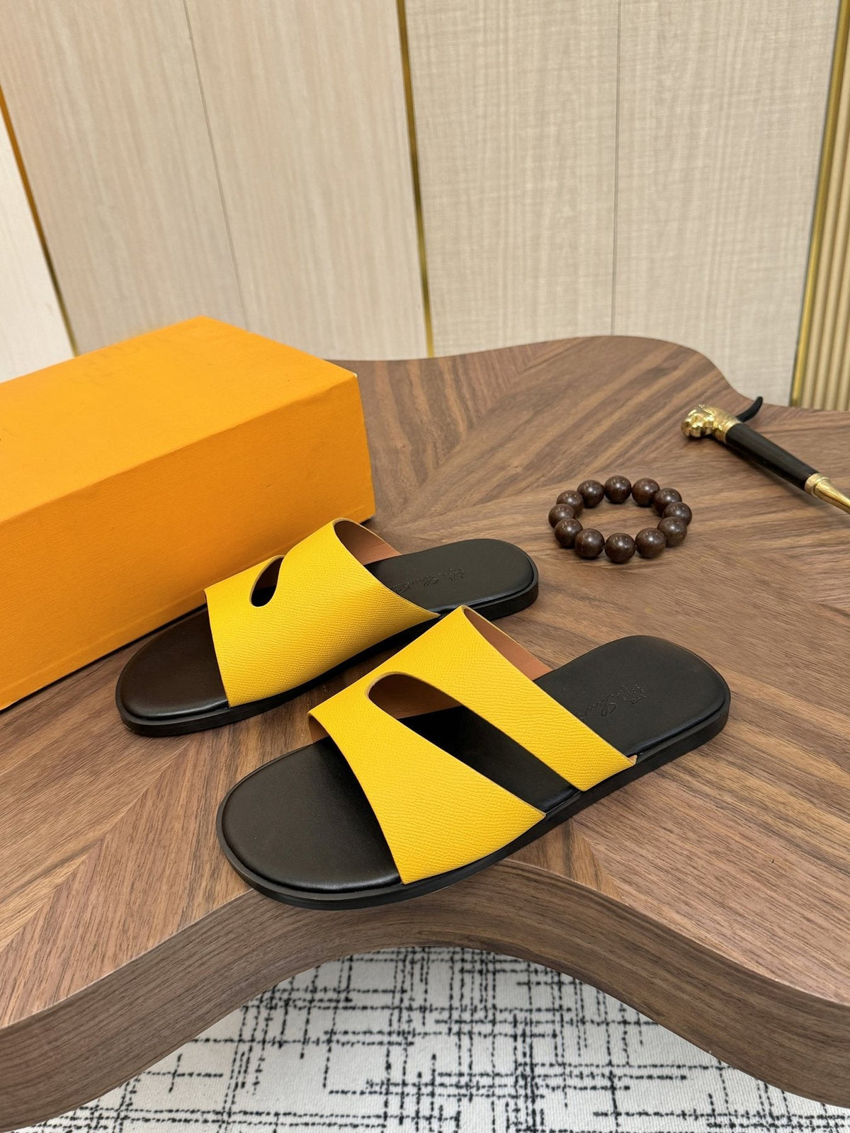 Loro Piana Cross-Strap Slide Sandals — front
