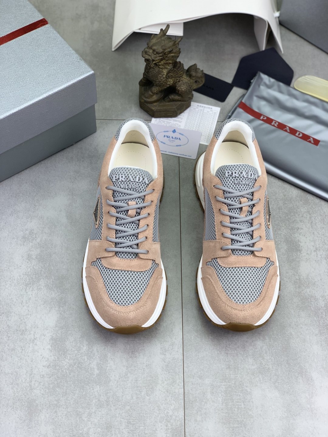 Prada Mesh Panel Low-Top Sneakers — front