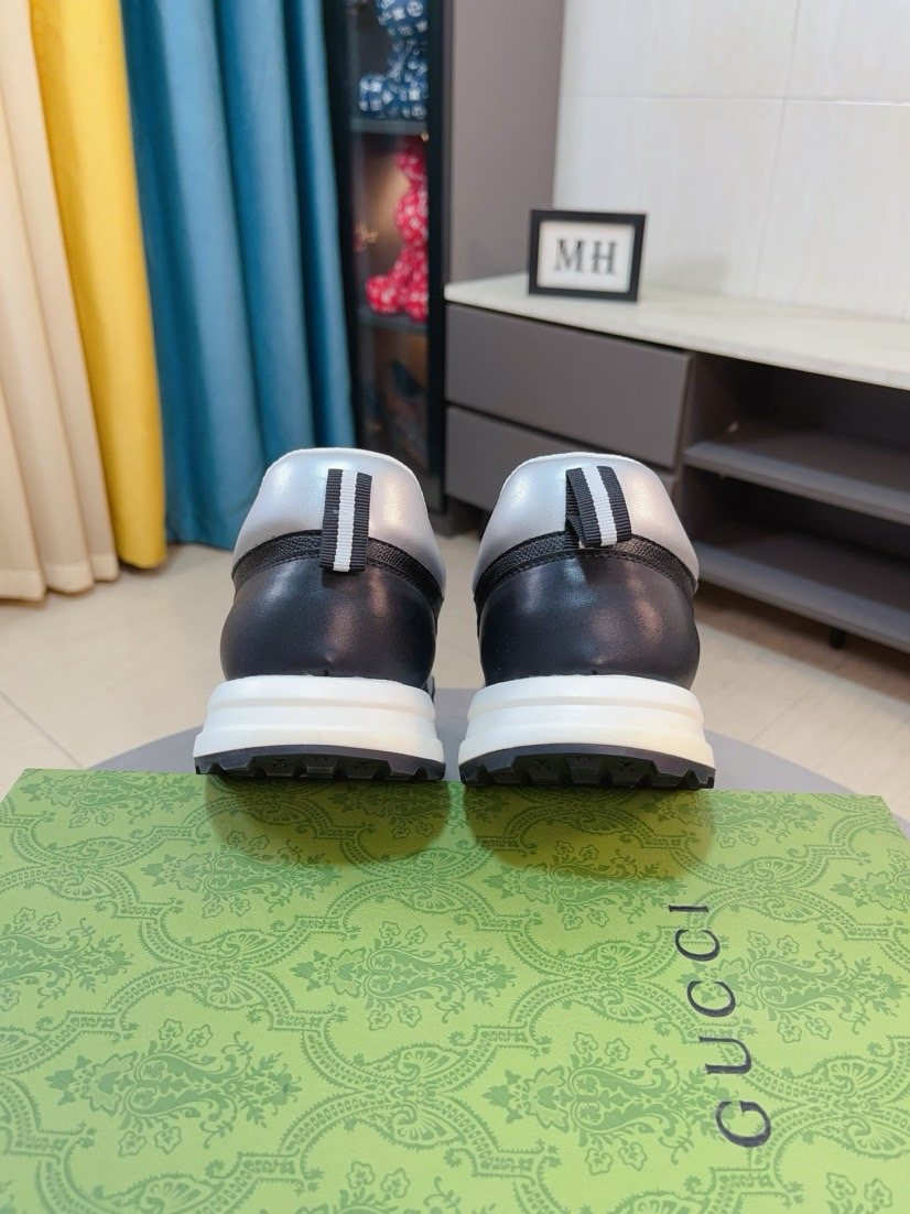 Gucci Men’s Textured Low-Top Sneakers — back