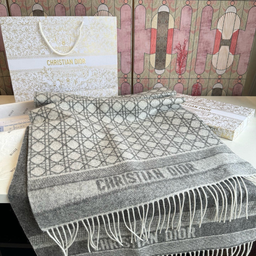 Dior Geometric Fringed Scarf — front