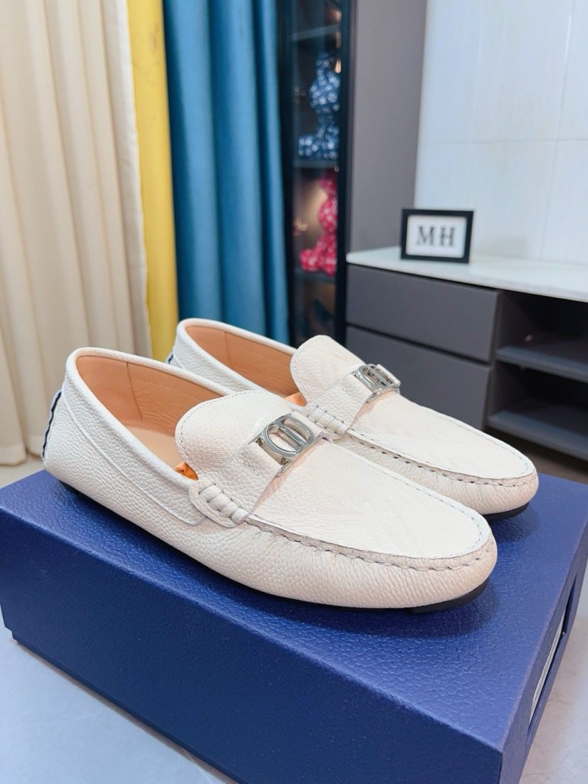 Men’s Textured Metal-Trim Loafers — front