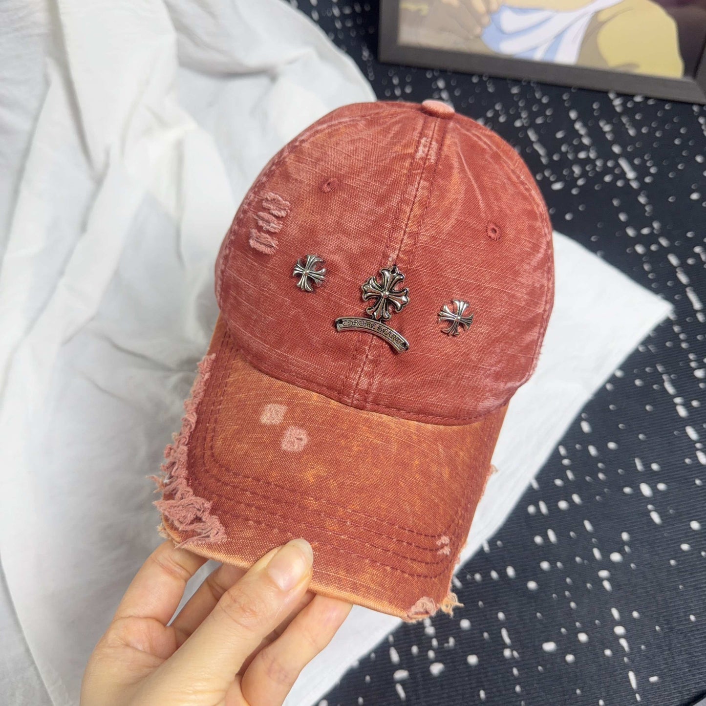 Chrome Hearts Vintage Distressed Baseball Cap