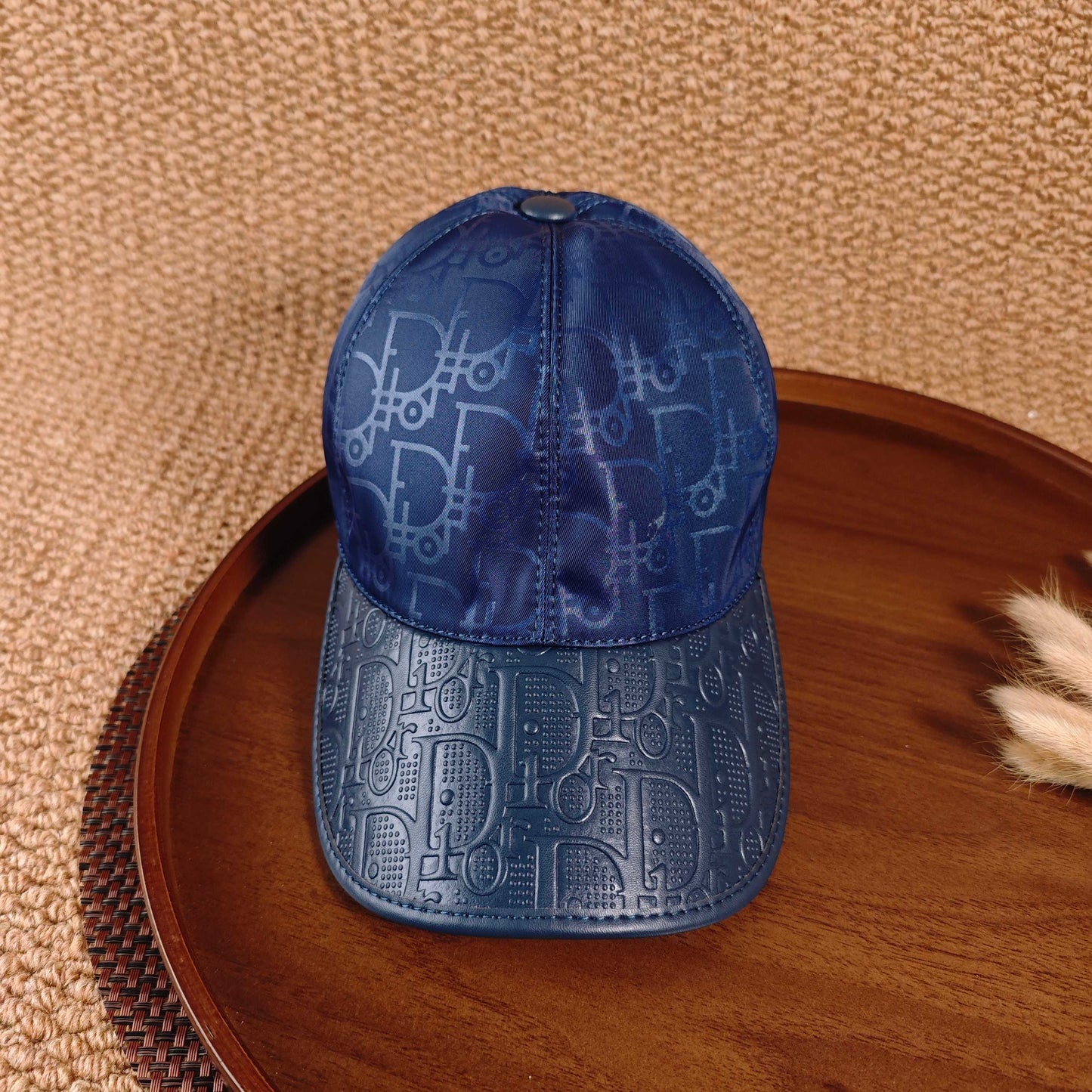 DIOR Oblique Leather Brim Baseball Cap