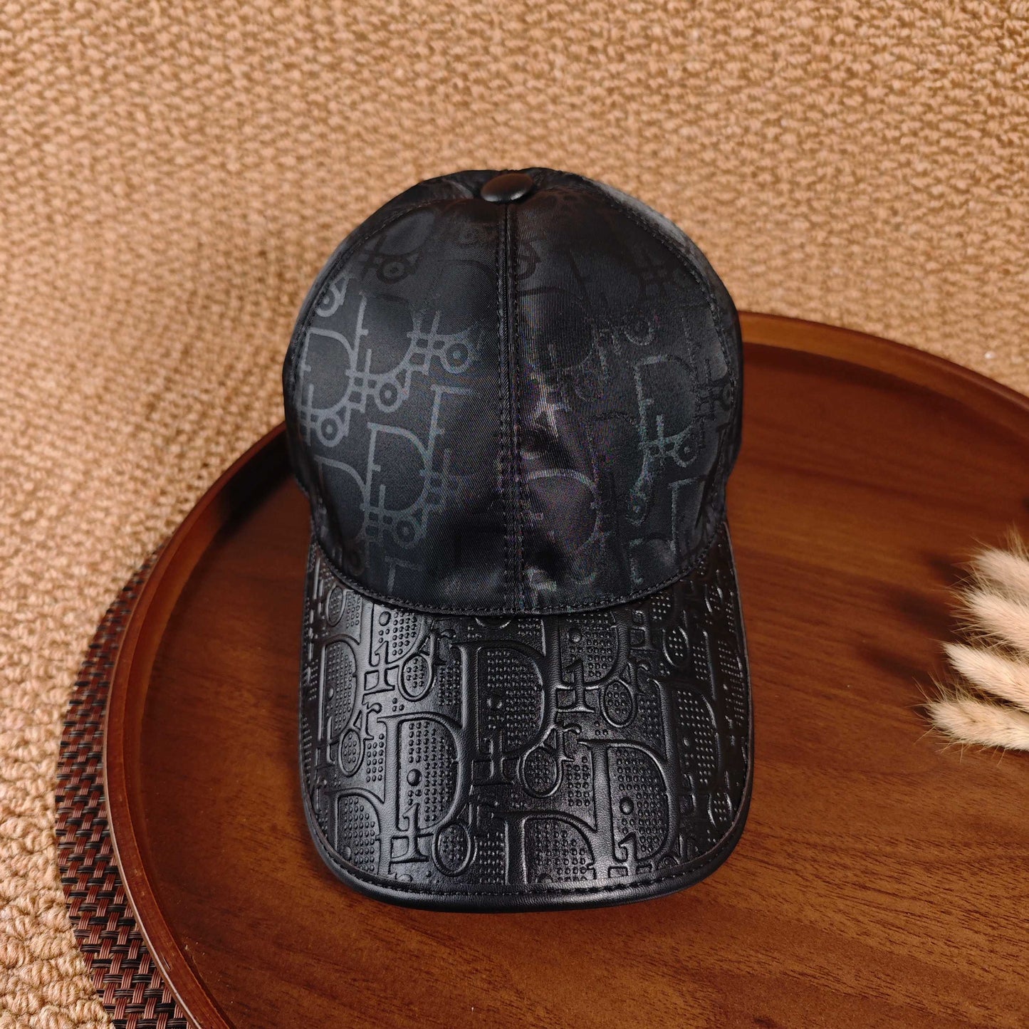 DIOR Oblique Leather Brim Baseball Cap