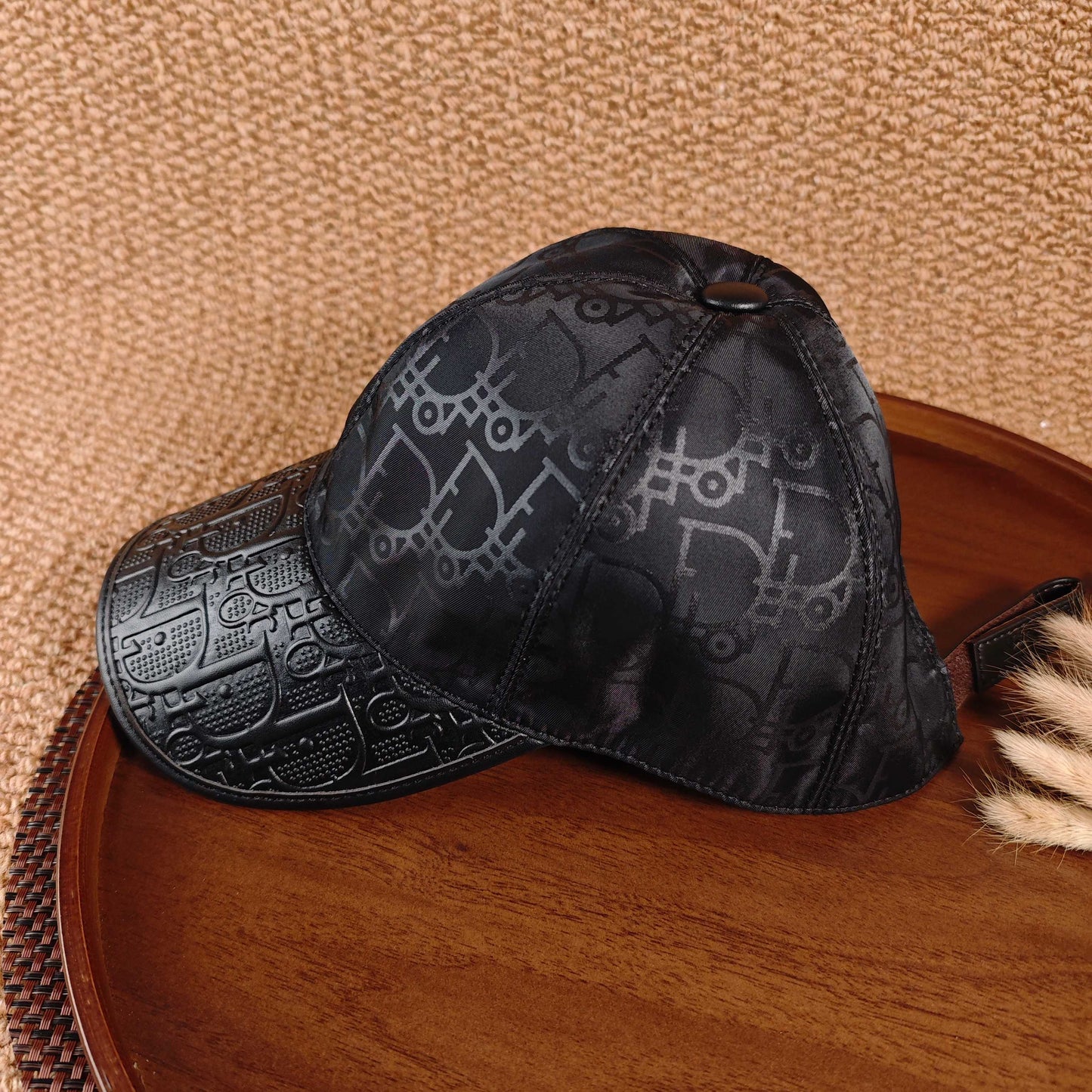 DIOR Oblique Leather Brim Baseball Cap