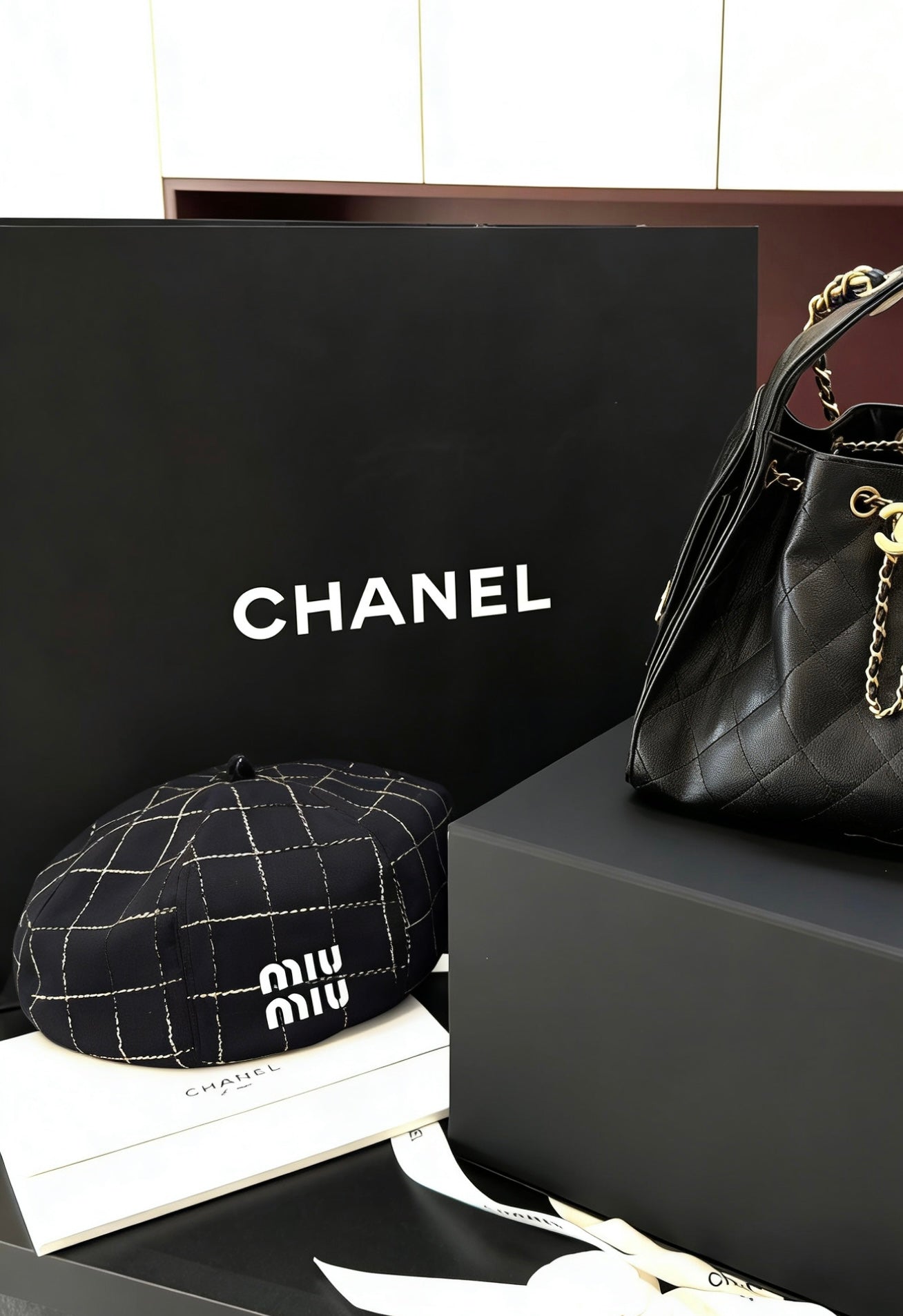 MIU MIU Check Beret