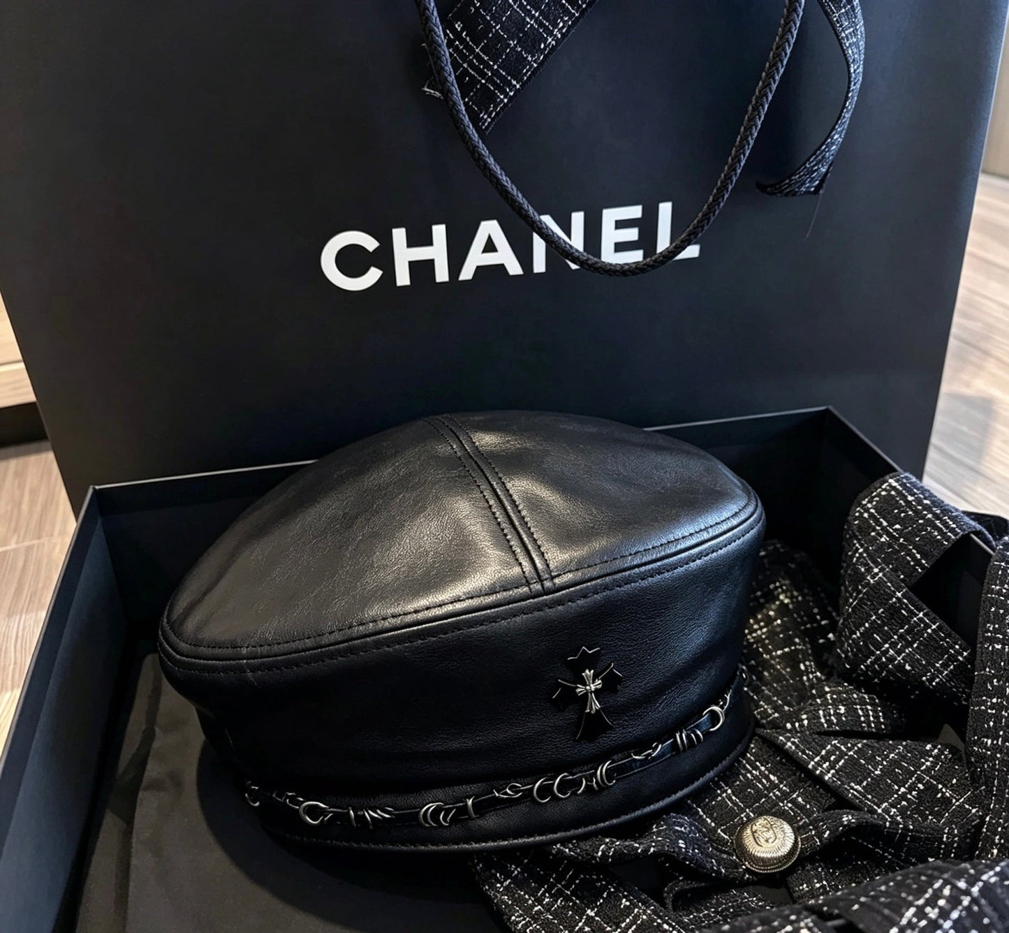 Chrome Hearts Leather Beret
