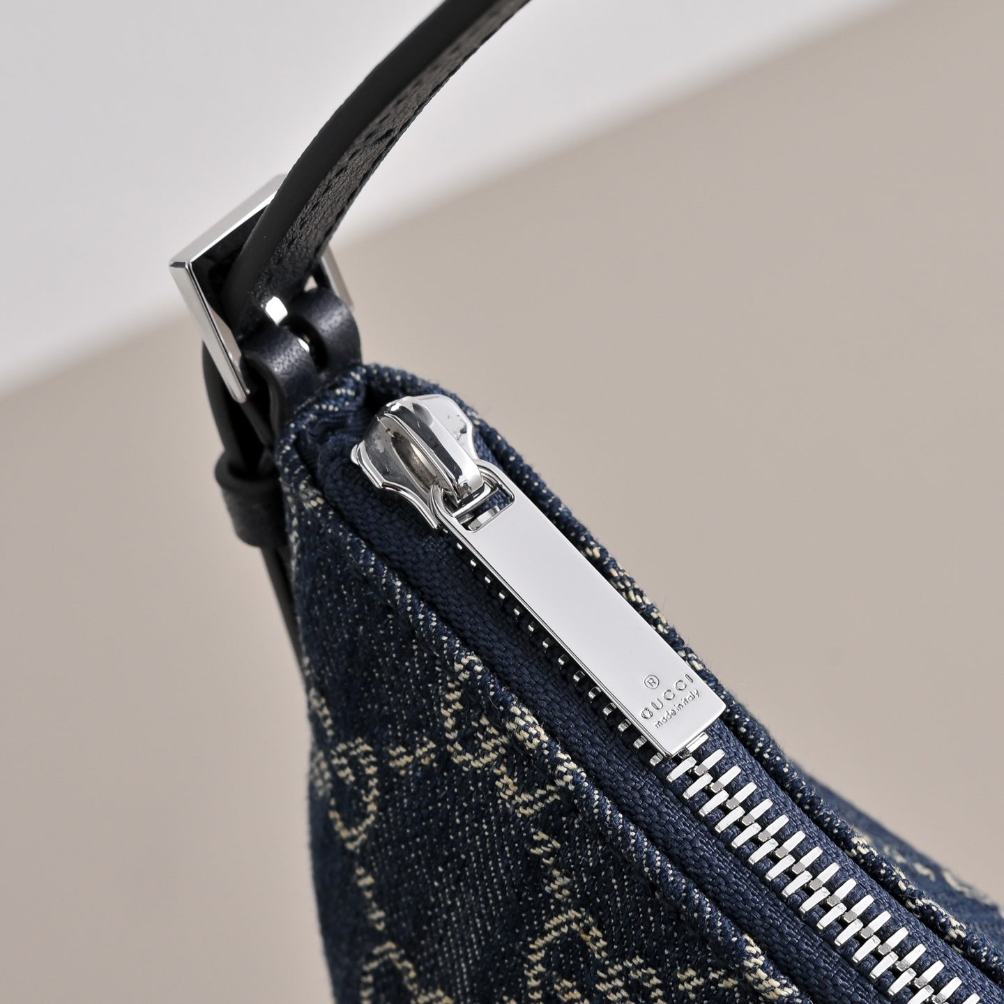 GUCCI Lady Lunetta Denim Shoulder Bag