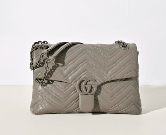 Gucci GG Marmont Pleated Calfskin Shoulder Bag