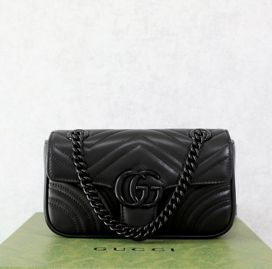 Gucci GG Marmont Black Matelassé Shoulder Bag